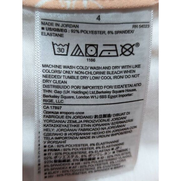 Banana Republic Women's 4 Peach Highwaisted Prima Cool Neutral Print Shorts - Picture 7 of 7